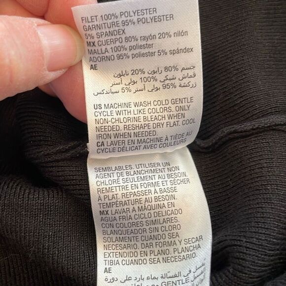 INC International Concepts Womens Black Lace Mesh Sleeve Sweater Size 1X - Picture 7 of 10